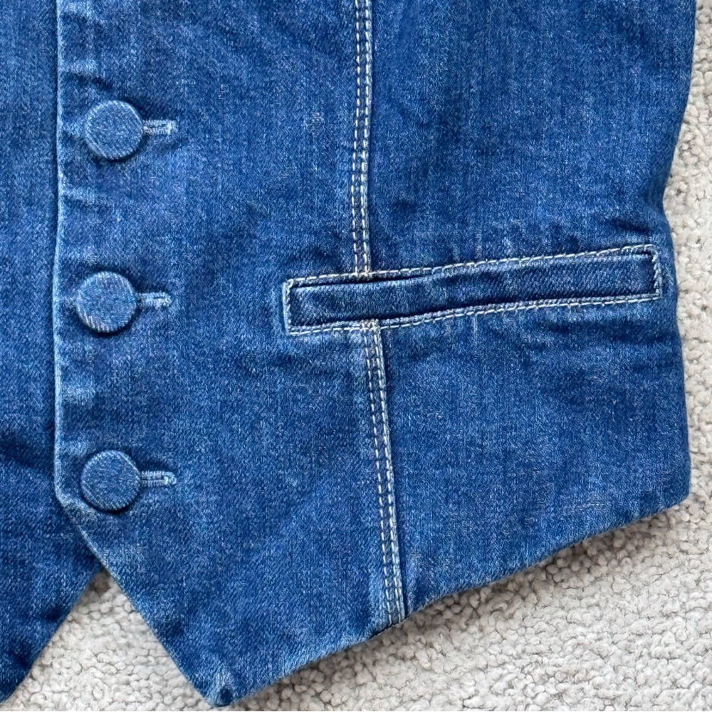 NEW Paige Irene Denim Vest Top Dark Wash Blue Size 2 - Picture 7 of 12